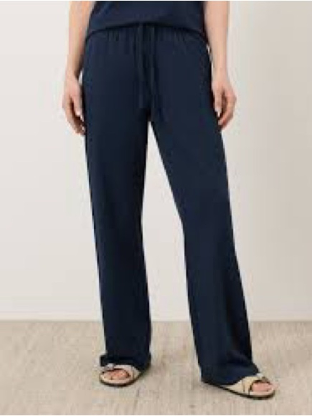Pact Navy Wide-Leg Drawstring Pants